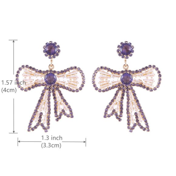 Purple butterfly earrings - Picture 4 of 6